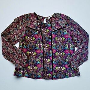 Fat Face Multicolor Floral Boho Blouse